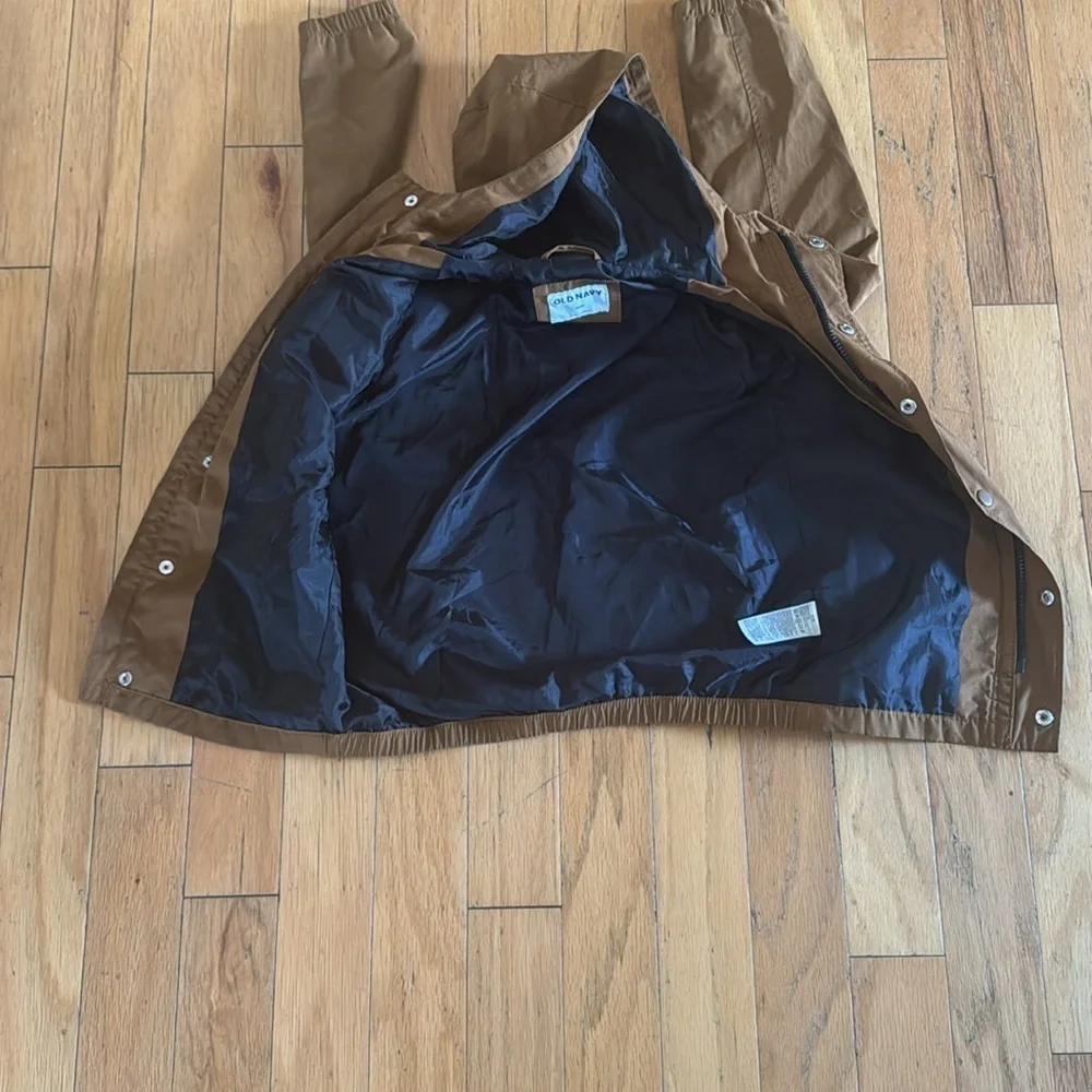 OLD NAVY | Boys Girls Unisex Hooded Parka Jacket Raincoat |  Butterscotch (8) M